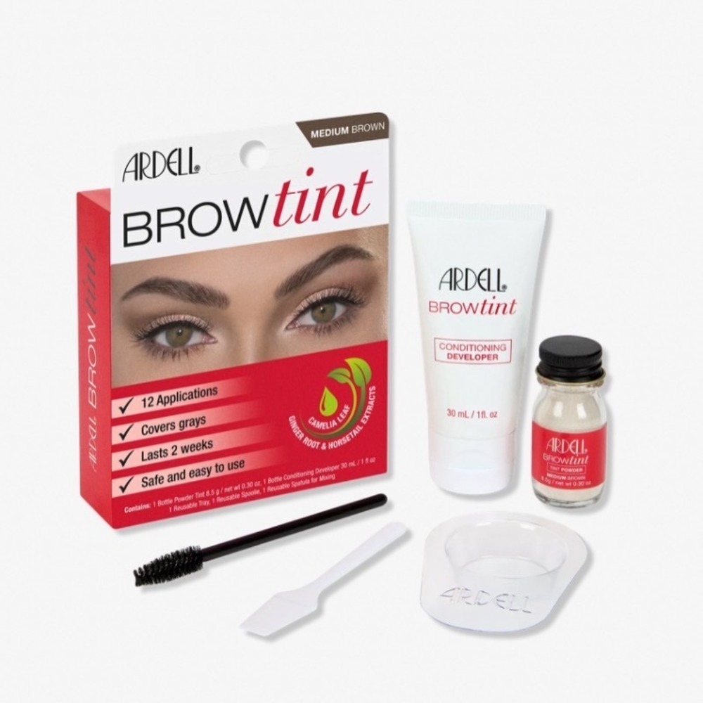 Ardell Brow Tint Medium Brown Permanent Eyebrow Dye Kit 12 Applications